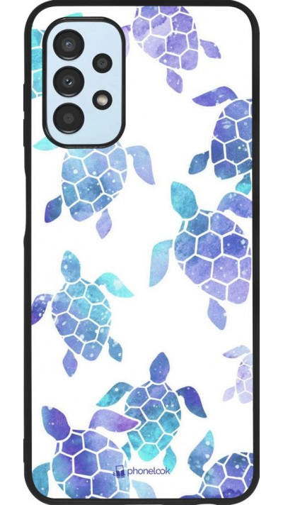 Coque Samsung Galaxy A13 5G - Silicone rigide noir Turtles pattern watercolor