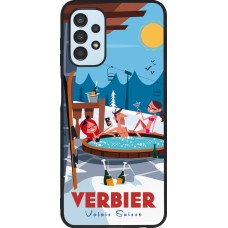 Coque Samsung Galaxy A13 5G - Silicone rigide noir Verbier Mountain Jacuzzi