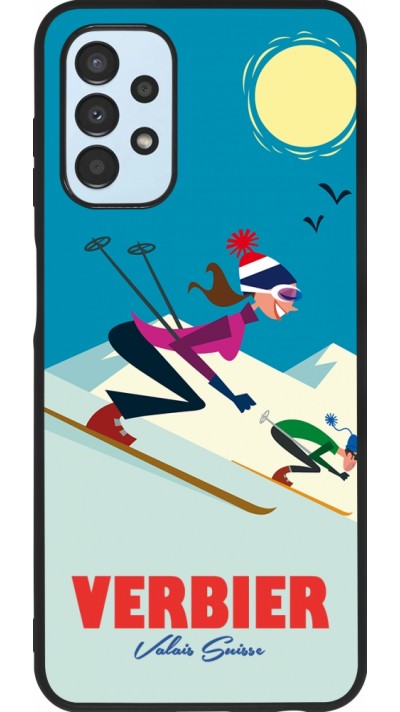 Samsung Galaxy A13 Case Hülle - Silikon schwarz Verbier Ski Downhill
