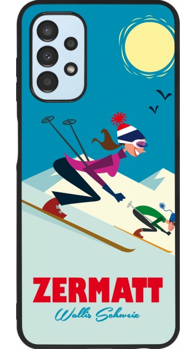 Samsung Galaxy A13 Case Hülle - Silikon schwarz Zermatt Ski Downhill