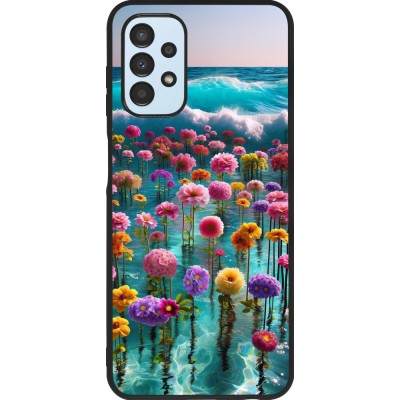 Samsung Galaxy A13 5G Case Hülle - Silikon schwarz Blumenmeer Wellen
