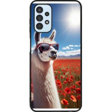 Samsung Galaxy A13 5G Case Hülle - Silikon schwarz Lama Chic in Mohnblume