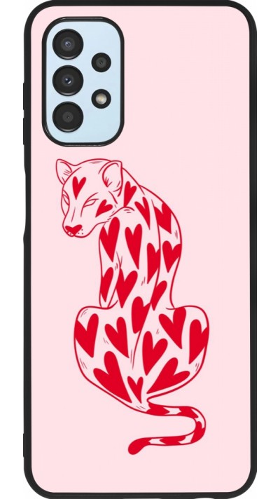 Samsung Galaxy A13 5G Case Hülle - Silikon schwarz Leopard with hearts 2026