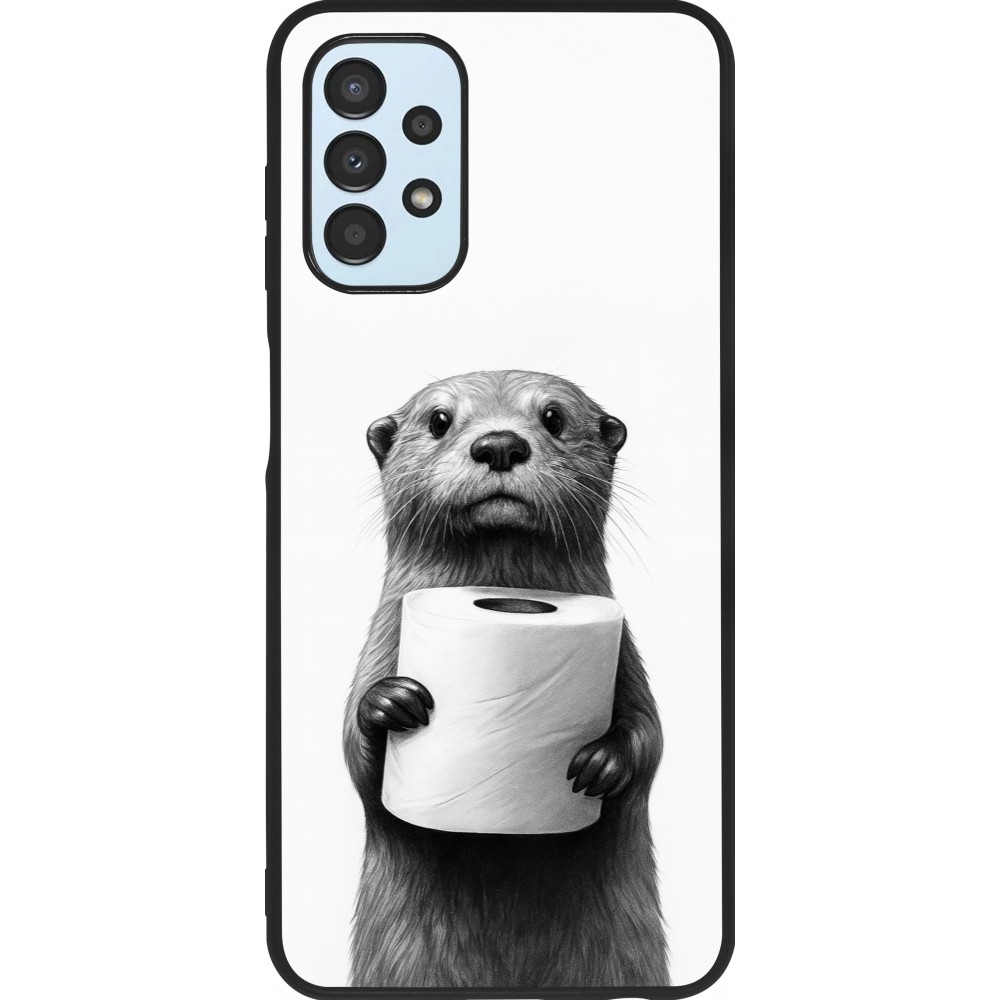 Samsung Galaxy A13 5G Case Hülle - Silikon schwarz Otter Toilettenpapier