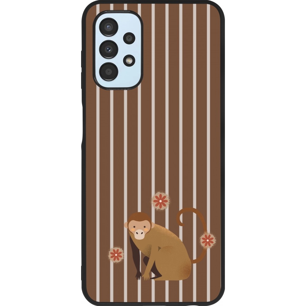 Samsung Galaxy A13 5G Case Hülle - Silikon schwarz Monkey with stripes
