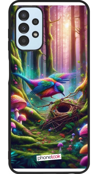 Samsung Galaxy A13 5G Case Hülle - Silikon schwarz Vogel Nest Wald