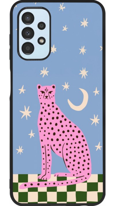 Samsung Galaxy A13 5G Case Hülle - Silikon schwarz Pink leopard with stars 2026