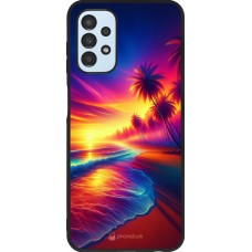 Samsung Galaxy A13 5G Case Hülle - Silikon schwarz Strand Sonnenuntergang auffällig
