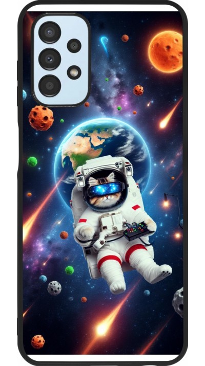 Samsung Galaxy A13 5G Case Hülle - Silikon schwarz VR SpaceCat Odyssee