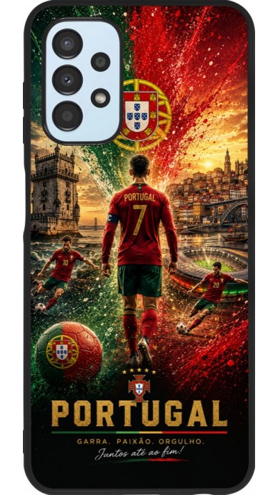 Samsung Galaxy A13 5G Case Hülle - Silikon schwarz Fussball Portugal splash 2026
