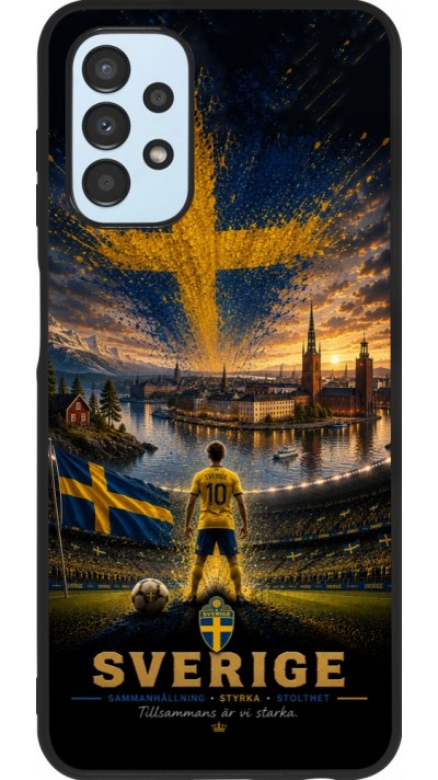 Samsung Galaxy A13 5G Case Hülle - Silikon schwarz Fussball Schweden splash 2026