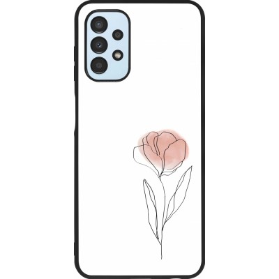 Samsung Galaxy A13 5G Case Hülle - Silikon schwarz Spring 23 minimalist flower