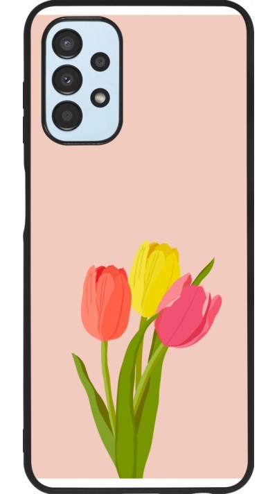 Samsung Galaxy A13 5G Case Hülle - Silikon schwarz Spring 23 tulip trio