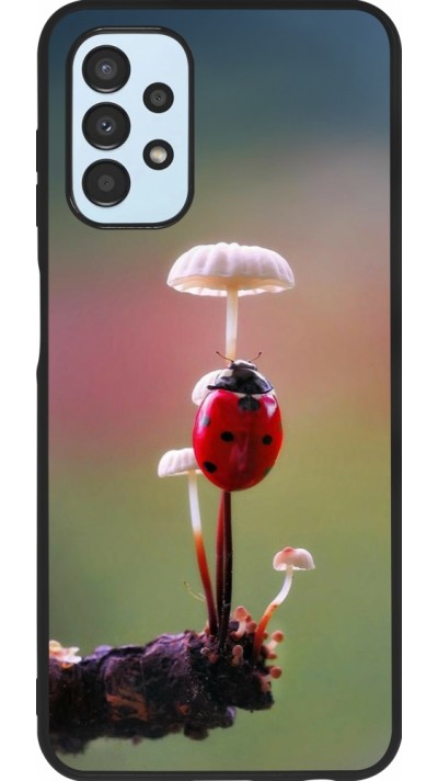Samsung Galaxy A13 5G Case Hülle - Silikon schwarz Ladybird on a mushroom Spring 2026