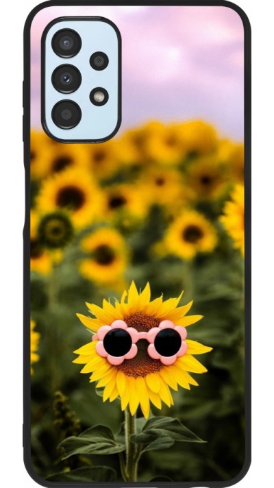 Samsung Galaxy A13 5G Case Hülle - Silikon schwarz Sunflower with glasses Spring 2026