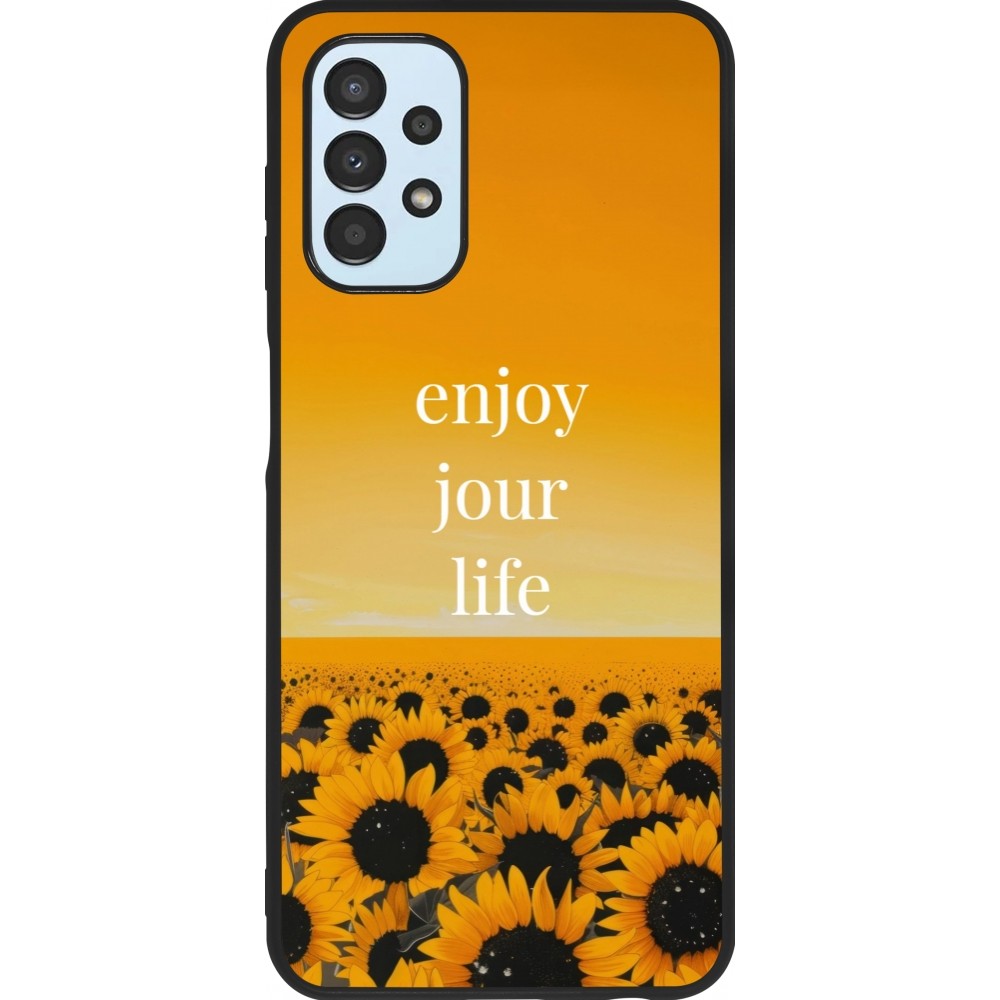 Samsung Galaxy A13 5G Case Hülle - Silikon schwarz Summer 2025 Enjoy your life