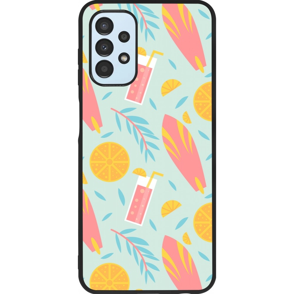 Samsung Galaxy A13 5G Case Hülle - Silikon schwarz Summer 2025 Pattern citron