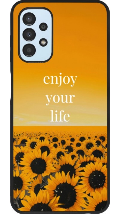 Coque Samsung Galaxy A13 5G - Silicone rigide noir Summer 2026 Enjoy your life