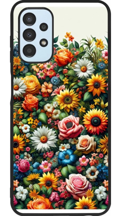 Coque Samsung Galaxy A13 5G - Silicone rigide noir Summer Floral Pattern