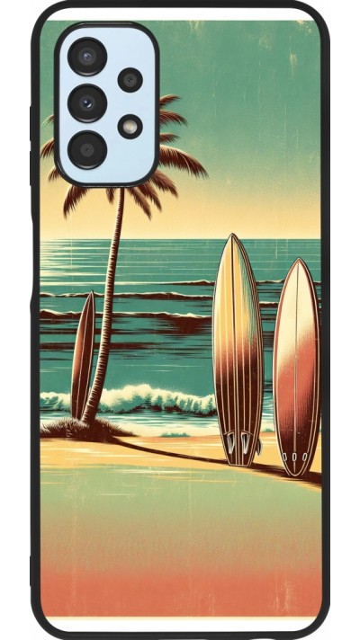 Coque Samsung Galaxy A13 5G - Silicone rigide noir Surf Paradise