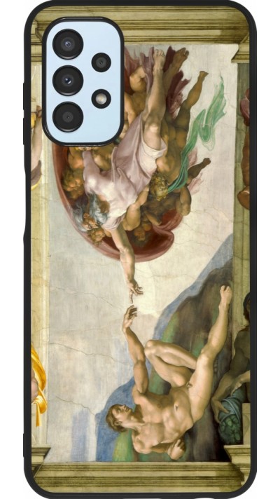 Samsung Galaxy A13 5G Case Hülle - Silikon schwarz Kunstbild - Die Erschaffung Adams - Michelangelo
