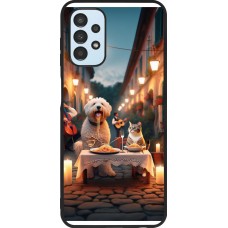 Samsung Galaxy A13 5G Case Hülle - Silikon schwarz Valentin 2024 Hund & Katze Kerzenlicht