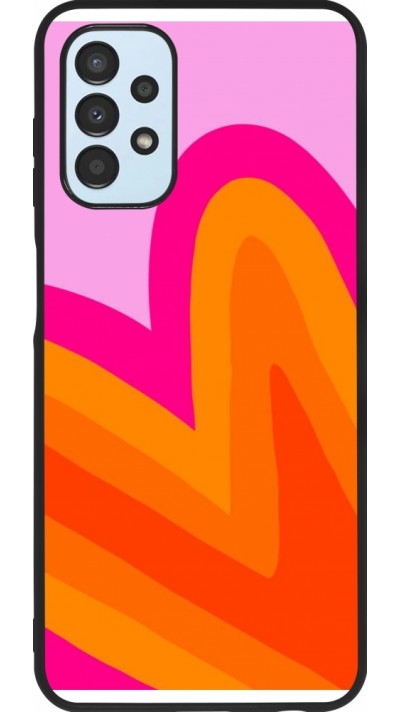 Coque Samsung Galaxy A13 5G - Silicone rigide noir Valentine 2024 heart gradient