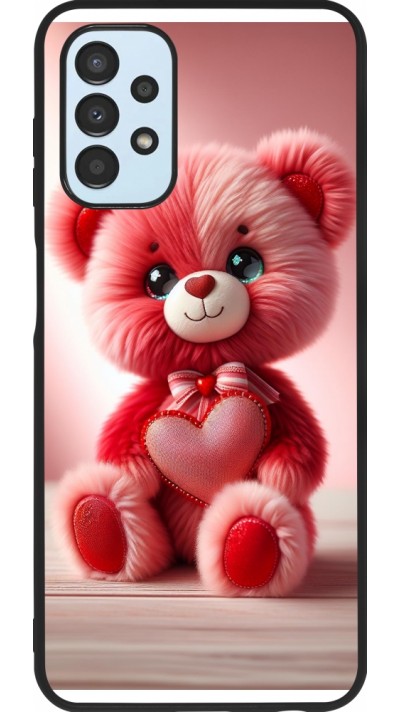 Samsung Galaxy A13 5G Case Hülle - Silikon schwarz Valentin 2024 Rosaroter Teddybär