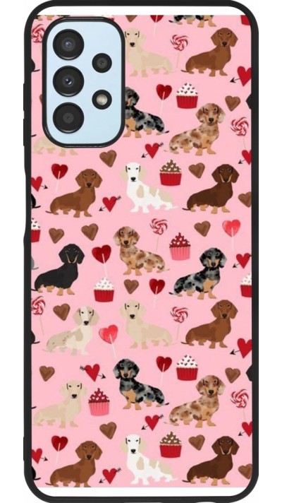 Samsung Galaxy A13 5G Case Hülle - Silikon schwarz Valentine 2024 puppy love