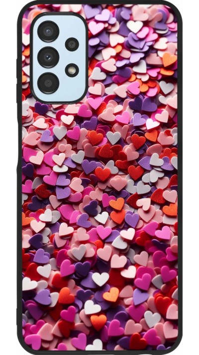 Samsung Galaxy A13 5G Case Hülle - Silikon schwarz Valentin 2025 Konfetti