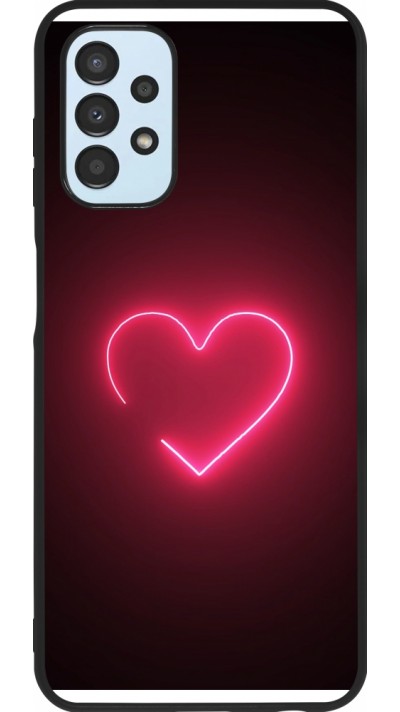 Samsung Galaxy A13 5G Case Hülle - Silikon schwarz Valentine 2023 single neon heart