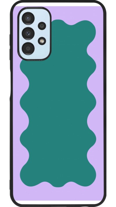 Samsung Galaxy A13 5G Case Hülle - Silikon schwarz Wavy Rectangle Green Purple