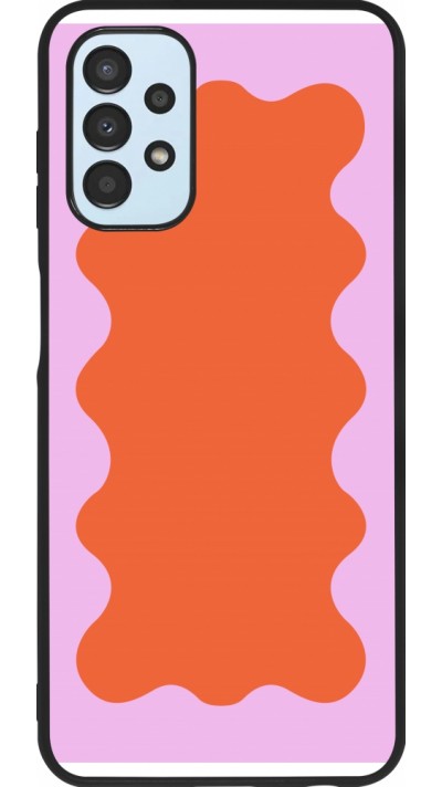 Samsung Galaxy A13 5G Case Hülle - Silikon schwarz Wavy Rectangle Orange Pink