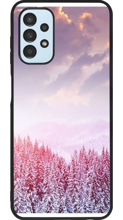 Samsung Galaxy A13 5G Case Hülle - Silikon schwarz Winter 22 Pink Forest