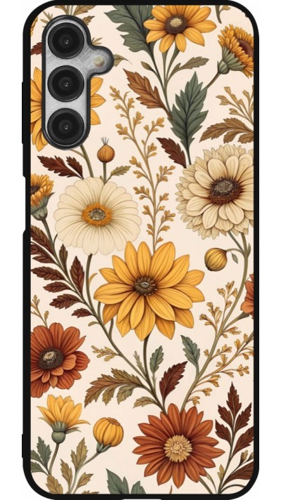 Samsung Galaxy A14 5G Case Hülle - Silikon schwarz Autumn 25 Flower pattern