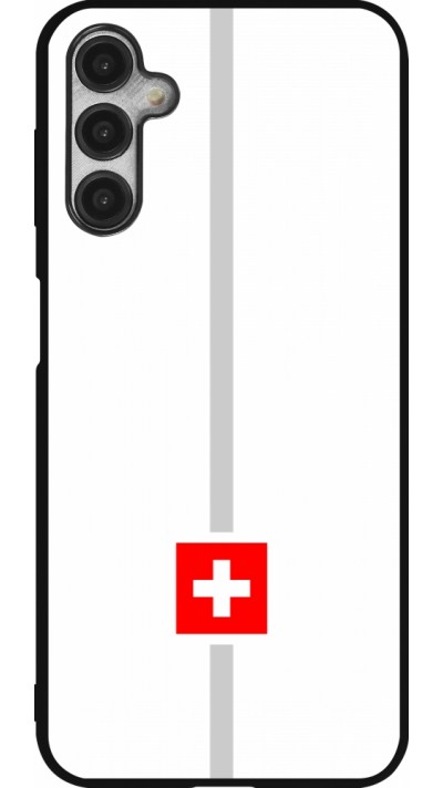 Coque Samsung Galaxy A14 5G - Silicone rigide noir Canton CH blanc