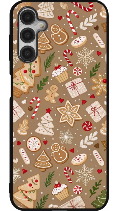 Samsung Galaxy A14 5G Case Hülle - Silikon schwarz Christmas 25 Pattern Ginger Cookie
