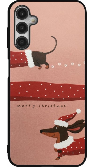 Samsung Galaxy A14 5G Case Hülle - Silikon schwarz Christmas 25 Teckel Merry Xmas