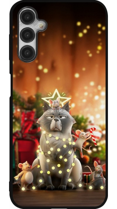 Samsung Galaxy A14 5G Case Hülle - Silikon schwarz Christmas 25 Xmas Cat