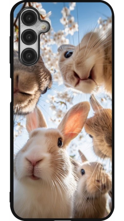 Samsung Galaxy A14 5G Case Hülle - Silikon schwarz Easter 2026 Rabbits