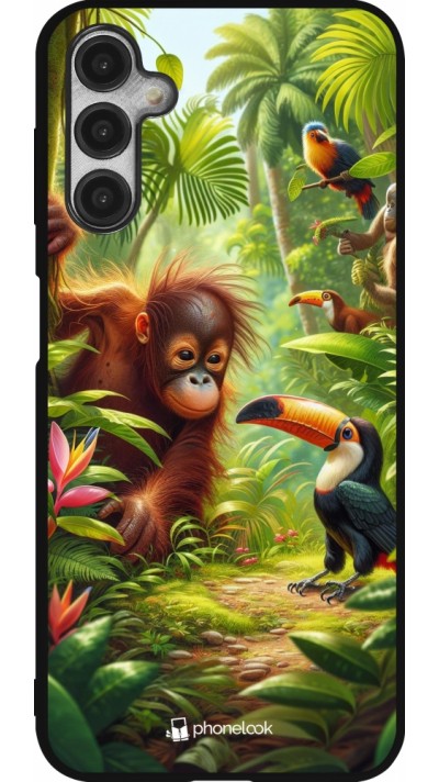 Samsung Galaxy A14 5G Case Hülle - Silikon schwarz Tropischer Dschungel Tayrona