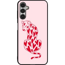 Samsung Galaxy A14 5G Case Hülle - Silikon schwarz Leopard with hearts 2026