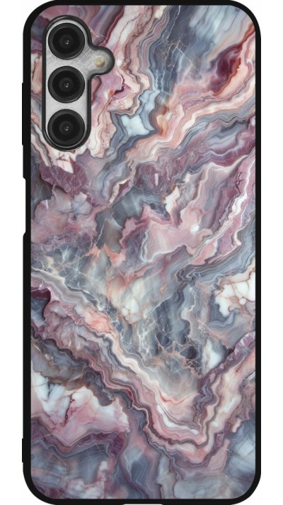 Samsung Galaxy A14 5G Case Hülle - Silikon schwarz Violetter silberner Marmor