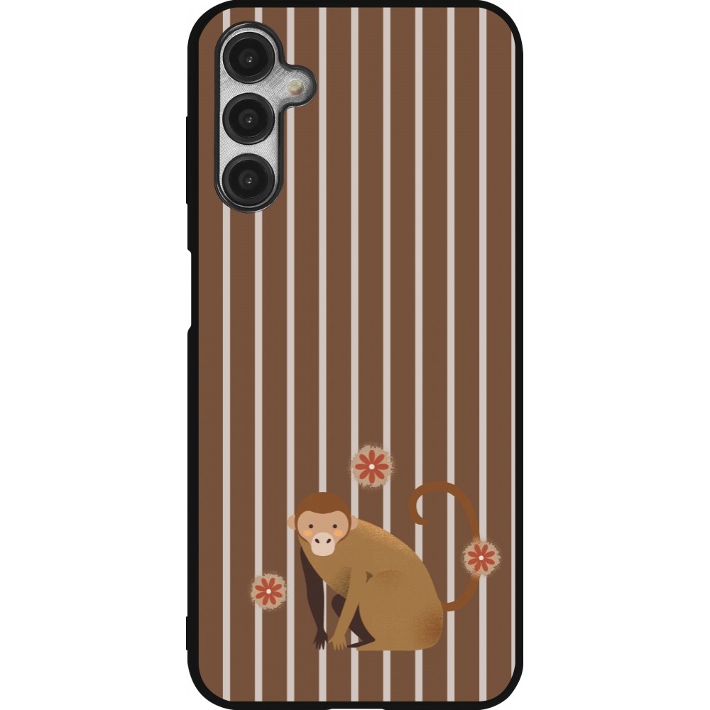 Samsung Galaxy A14 5G Case Hülle - Silikon schwarz Monkey with stripes