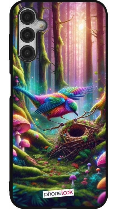 Samsung Galaxy A14 5G Case Hülle - Silikon schwarz Vogel Nest Wald