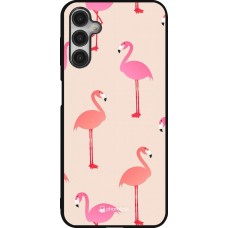 Samsung Galaxy A14 5G Case Hülle - Silikon schwarz Pink Flamingos Pattern