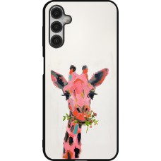 Coque Samsung Galaxy A14 5G - Silicone rigide noir Pink Girafe Paint