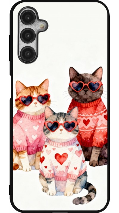 Samsung Galaxy A14 5G Case Hülle - Silikon schwarz Saint Valentines Day 26 Cat Love