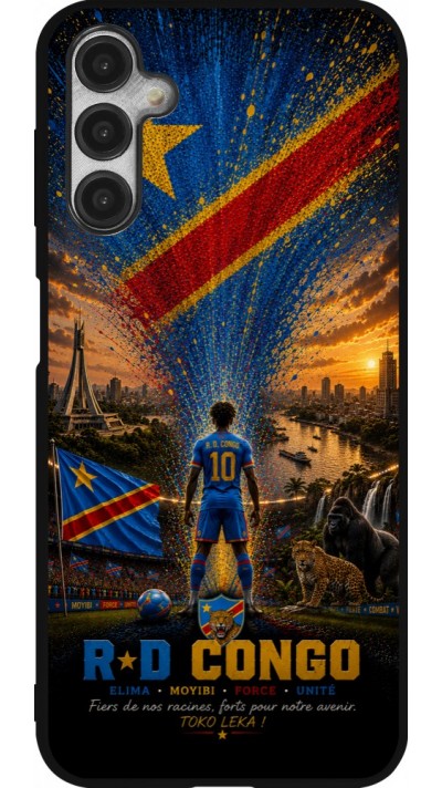 Samsung Galaxy A14 5G Case Hülle - Silikon schwarz Fussball Demokratische Republik Kongo splash 2026