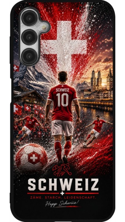 Samsung Galaxy A14 5G Case Hülle - Silikon schwarz Fussball Schweiz splash 2026